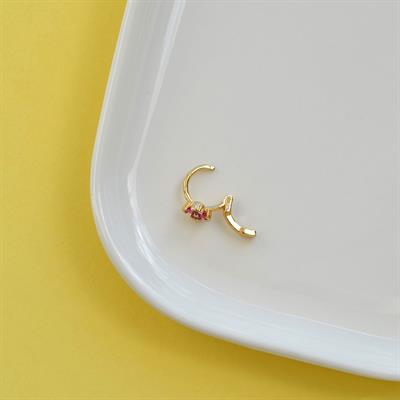 Fuşya Renk Çiçek Halka Piercing Helix Kıkırdak Forward Helix Piercing