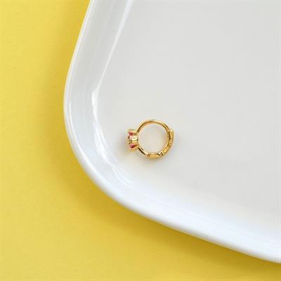 Fuşya Renk Çiçek Halka Piercing Helix Kıkırdak Forward Helix Piercing