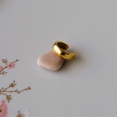 Gold Bombeli Düz Earcuff Sıkıştırma Kıkırdak Küpe
