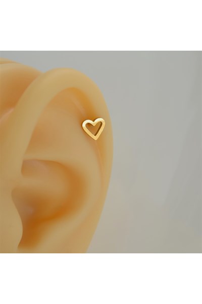 Gold Çelik Kalp Model Helix Piercing