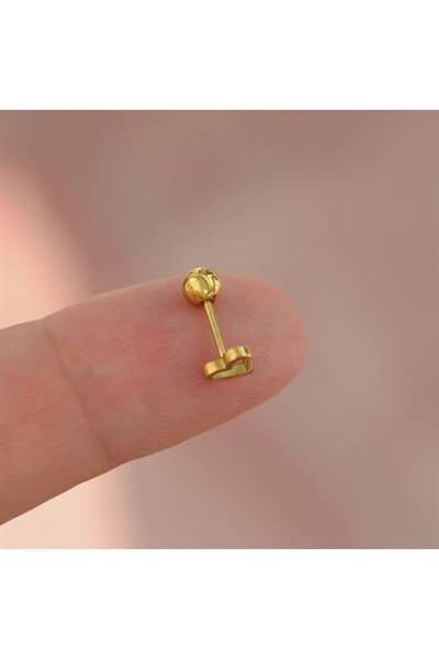 Gold Çelik Kalp Model Helix Piercing