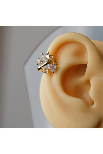 Gold Çelik Kelebek Helix Küpe Helix Piercing Lob