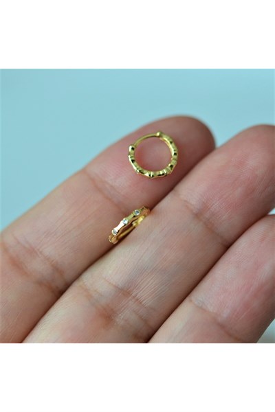 Gold Cerrahi Çelik İnce Halka Tragus Piercing Helix Lob Kıkırdak