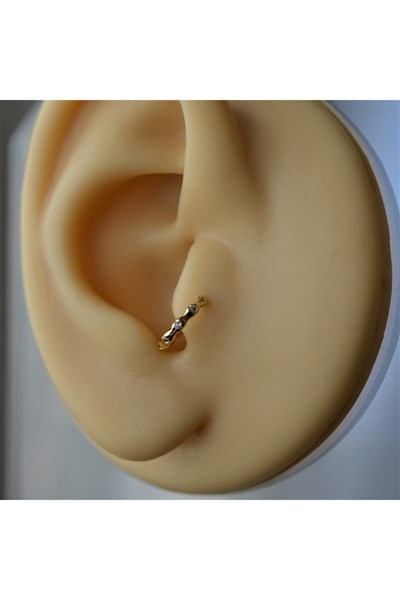 Gold Cerrahi Çelik İnce Halka Tragus Piercing Helix Lob Kıkırdak