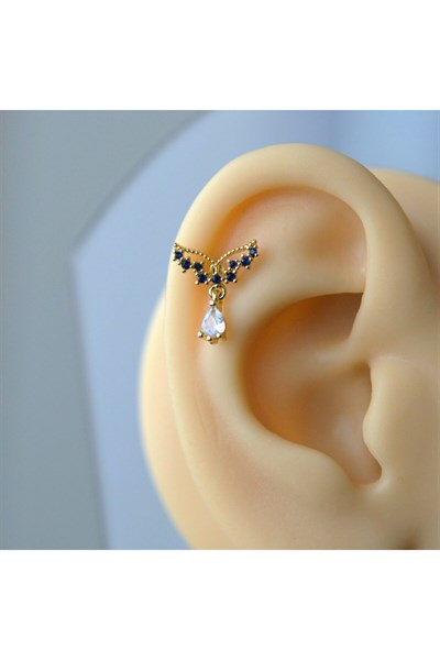 Gold Cerrahi Çelik Kelebek Helix Piercing Lob Kıkırdak Tragus