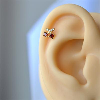 Gold Cerrahi Çelik Kiraz Piercing Helix Lob Kıkırdak Tragus