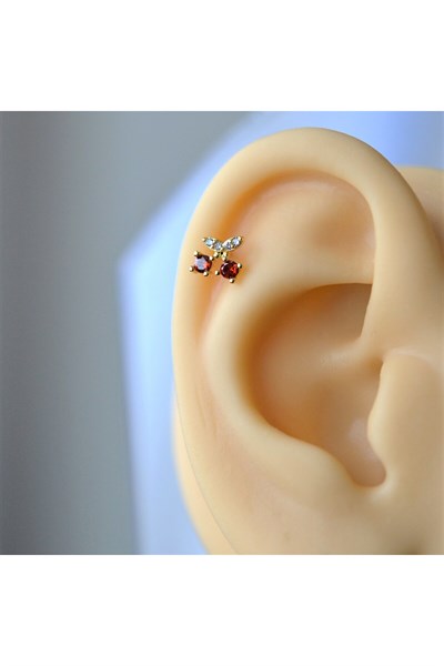Gold Cerrahi Çelik Kiraz Piercing Helix Lob Kıkırdak Tragus