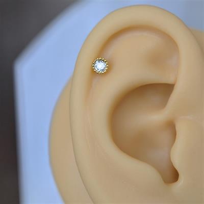 Gold Cerrahi Çelik Tektaş Piercing Helix Lob Kıkırdak Tragus