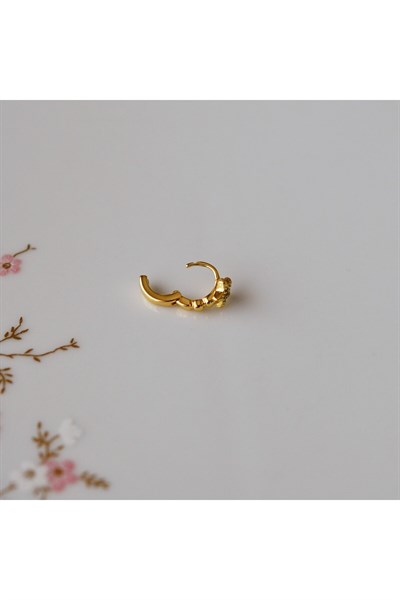 Gold Cerrahi Çelik Yıldız Modelli Halka Tragus Piercing Helix Lob Kıkırdak
