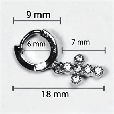 Gold Haç Piercing Tragus Helix Kıkırdak Zirkon Cross Piercing