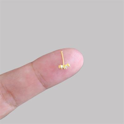 Gold Kaplama Taşlı Kelebek Figürlü Gümüş Hızma
