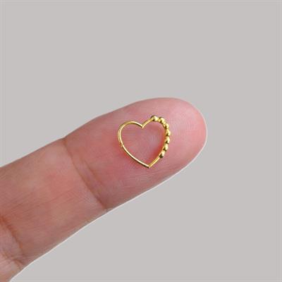 Gold Kaplamalı Kalp Model Gümüş Hızma Kalp Şekilli Hızma