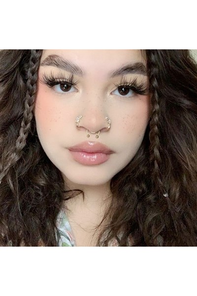 Gold Renk 316 L Paslanmaz Çelik Fake Piercing Sıkıştırmalı Labret Piercing Delik Gerektirmez