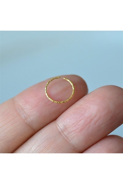 Gold Renk 925 Ayar Burgulu Gümüş Halka Hızma