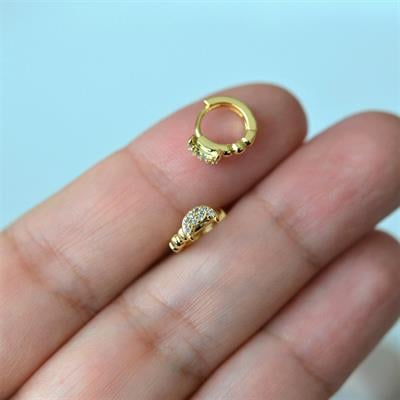 Gold Renk Cerrahi Çelik Ay Modelli Halka Tragus Piercing Helix Lob Kıkırdak