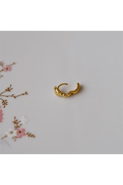 Gold Renk Cerrahi Çelik Ay Modelli Halka Tragus Piercing Helix Lob Kıkırdak