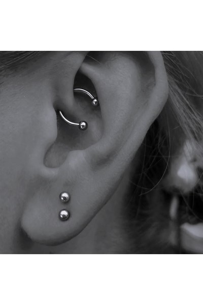 Gold Renk Cerrahi Çelik Toplu Piercing 10 mm Helix Lob Conch Daith