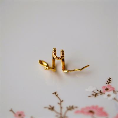 Gold Renkli Çelik Yılan Model Earcuff Yılan Sıkıştırma Kıkırdak Küpesi