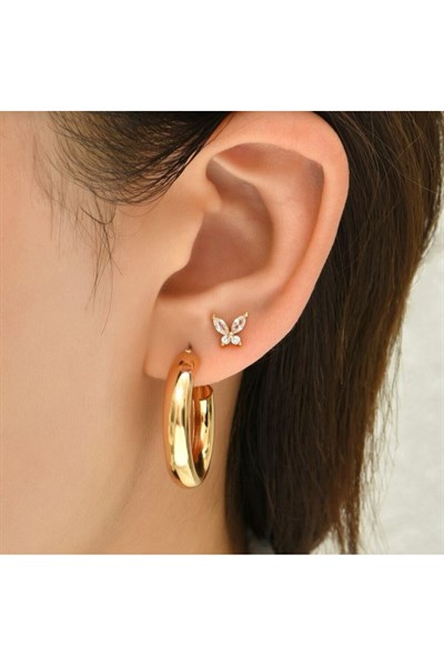 Gold Renkli Kelebek Helix Piercing Tragus Lob Conch 8 mm