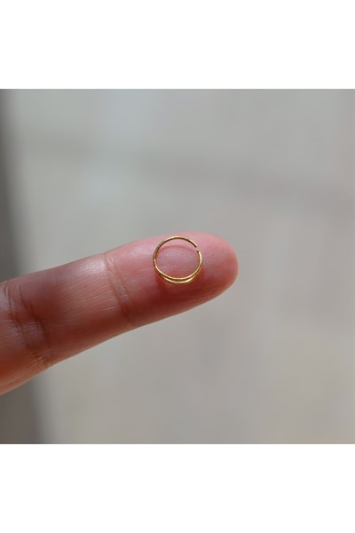 Gümüş Çift Görünümlü Halka Hızma Gold Renk Ha
