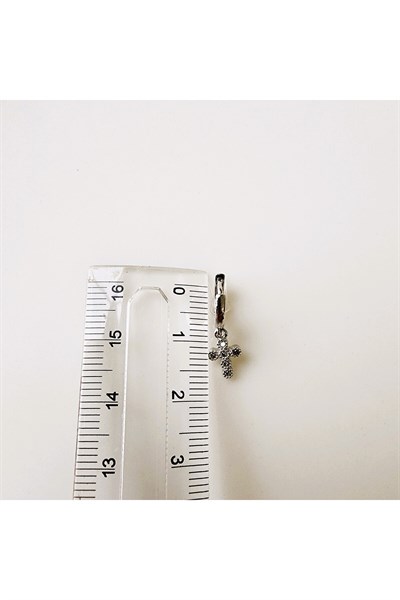 Gümüş Haç Piercing Tragus Helix Kıkırdak Zirkon Cross Piercing