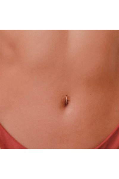 Gümüş Renk 316 L Çelik Küçük Düz Halka Göbek Piercingi 8 mm
