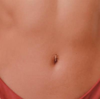 Gümüş Renk 316 L Çelik Küçük Düz Halka Göbek Piercingi 8 mm