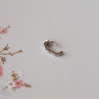 Gümüş Renk Cerrahi Çelik Ay Modelli Halka Tragus Piercing Helix Lob Kıkırdak