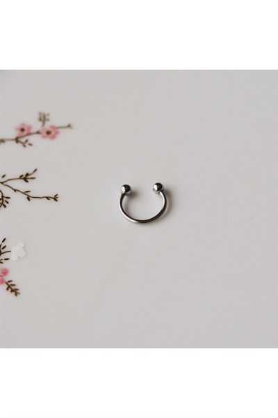 Gümüş Renk Cerrahi Çelik Toplu Piercing 10 Mm Helix Lob Conch Daith