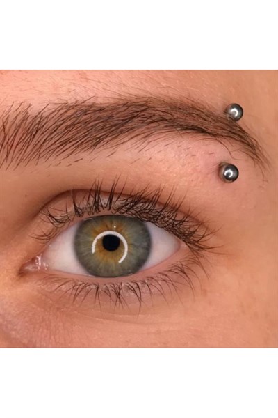 Gümüş Renkli Cerrahi Çelik Kaş Piercingi 8 mm