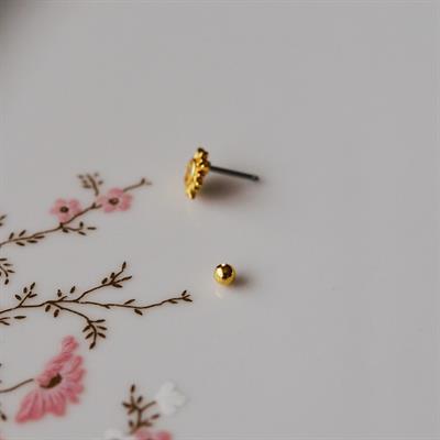 Güneş Model Helix Piercing Kıkırdak Cerrahi Çelik Gold Renk