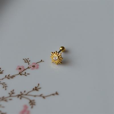 Güneş Model Helix Piercing Kıkırdak Cerrahi Çelik Gold Renk