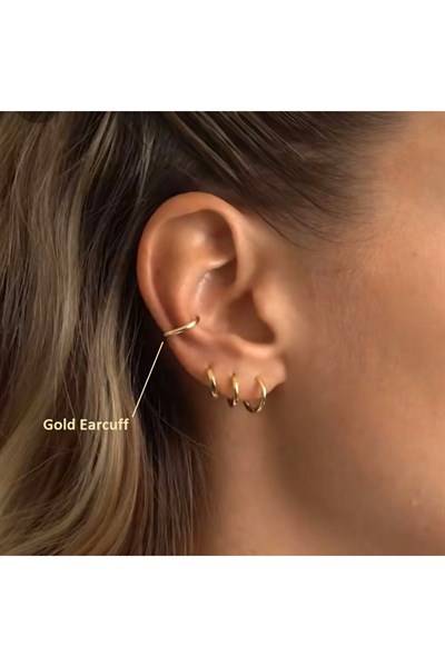 Günlük Kullanım Düz Earcuff Sıkıştırmalı Kıkırdak Küpesi