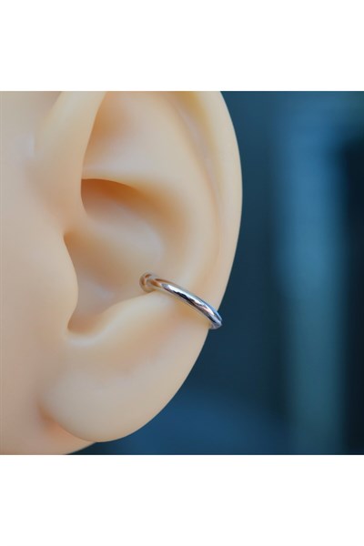 Günlük Kullanım Düz Silver Earcuff Sıkıştırmalı Kıkırdak küpesi