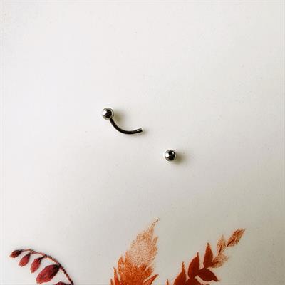 Heppii Gümüş Renkli Cerrahi Çelik Kaş Piercingi 6 mm