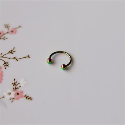 Hologram Renk Cerrahi Çelik Toplu Piercing 10 mm Helix Lob Conch Daith