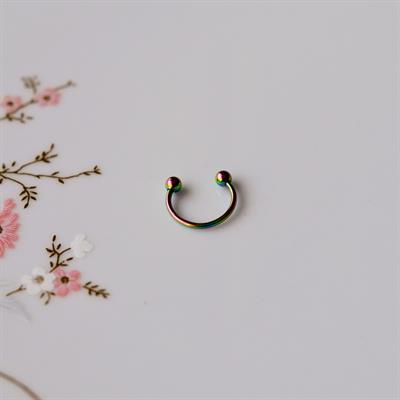 Hologram Renk Cerrahi Çelik Toplu Piercing 10 mm Helix Lob Conch Daith