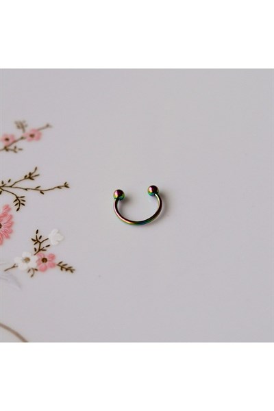 Hologram Renk Cerrahi Çelik Toplu Piercing 10 Mm Helix Lob Conch Daith