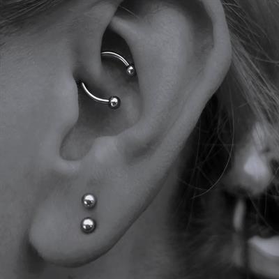 Hologram Renk Cerrahi Çelik Toplu Piercing 10 mm Helix Lob Conch Daith
