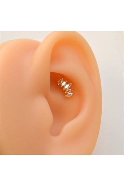 Hologram Taşlı Prenses Tacı Kıkırdak Piercing Helix Lob
