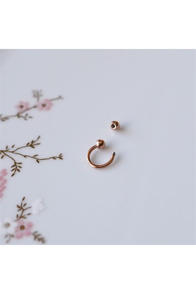 İki Ucu Toplu Smiley Piercing 6 mm Tragus, Helix Kıkırdak Lob