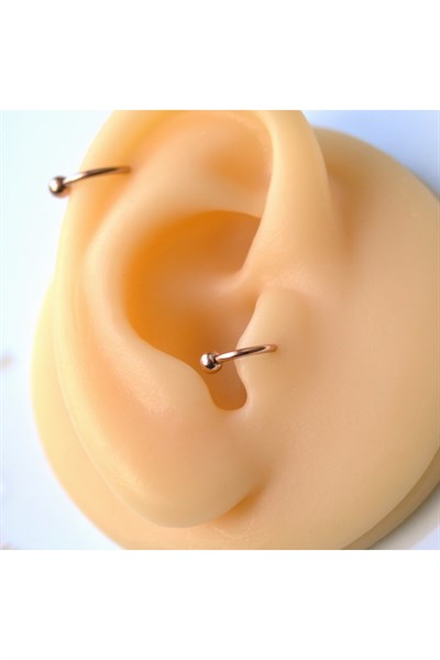 İki Ucu Toplu Smiley Piercing 6 mm Tragus, Helix Kıkırdak Lob