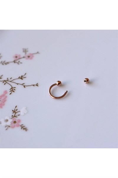 İki Ucu Toplu Smiley Piercing 8 mm Tragus, Helix Kıkırdak Lob