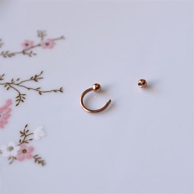 İki Ucu Toplu Smiley Piercing 8 mm Tragus, Helix Kıkırdak Lob