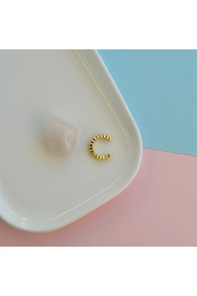 İnce Earcuff Taşlı Sıkıştırmalı Kıkırdak Küpesi Deliksiz Kıkırdak Küpesi İnce Taşlı Earcuff