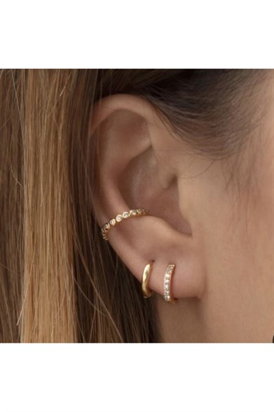 İnce Minimal Earcuff Sıkıştırmalı Kıkırdak Küpesi