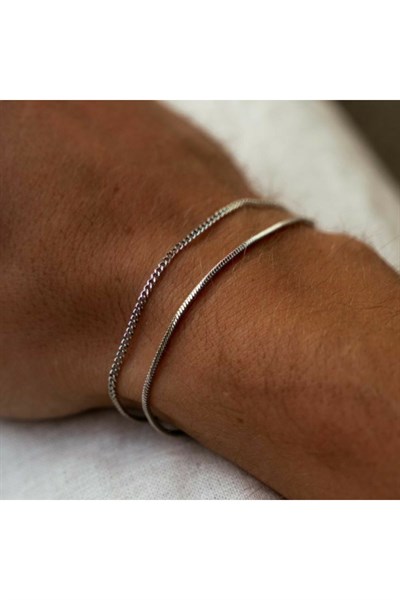 İtalyan Çelik Bileklik Orta Kalınlık Unisex Ürün Hediyelik Bileklik Çelik