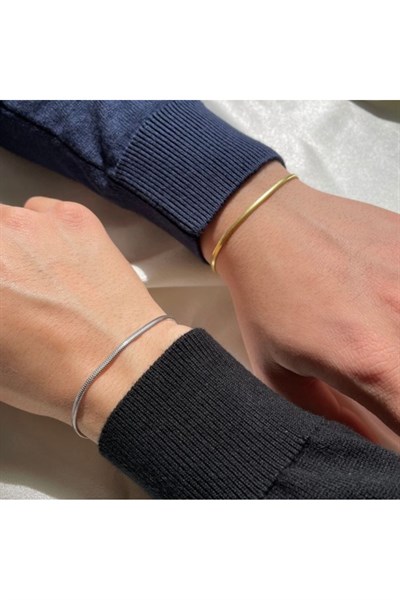 İtalyan Çelik Bileklik Sevgili Dost Bilekliği 2 Adet(1 Gold, 1 Gümüş)