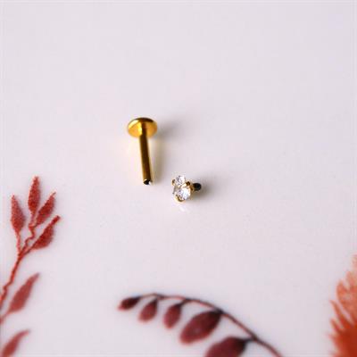 Kalp Model Tektaşlı Cerrahi Çelik  Tragus Piercing Helix Kıkırdak Conch Anti Helix