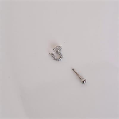 Kalp Model Tragus Helix Piercing Kıkırdak Silver Renk